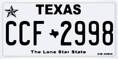 TX license plate CCF2998