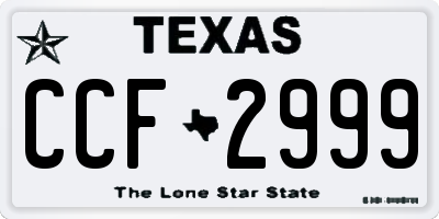 TX license plate CCF2999