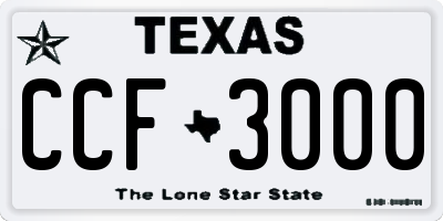 TX license plate CCF3000