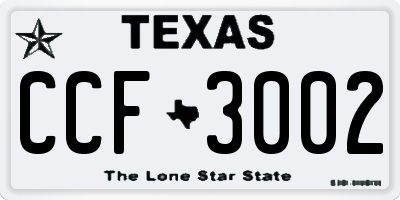 TX license plate CCF3002