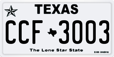 TX license plate CCF3003