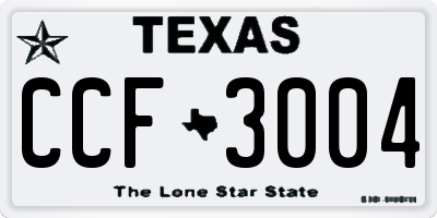 TX license plate CCF3004
