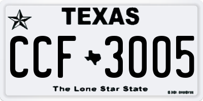 TX license plate CCF3005