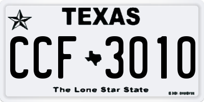 TX license plate CCF3010