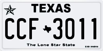TX license plate CCF3011
