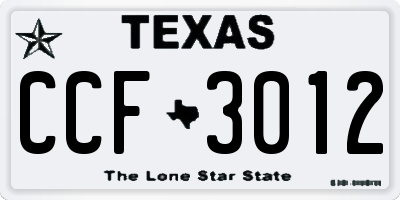 TX license plate CCF3012