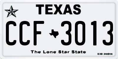 TX license plate CCF3013