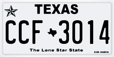 TX license plate CCF3014