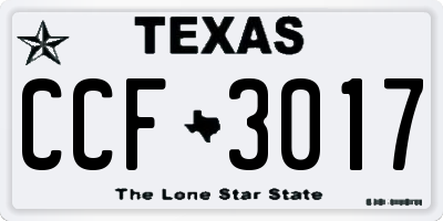 TX license plate CCF3017