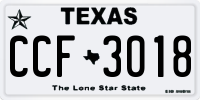TX license plate CCF3018