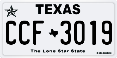 TX license plate CCF3019