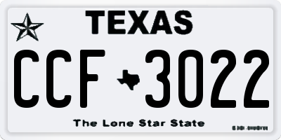 TX license plate CCF3022