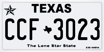 TX license plate CCF3023