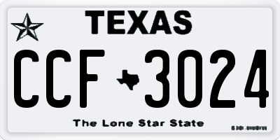 TX license plate CCF3024