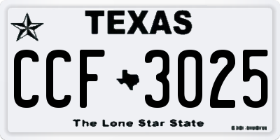 TX license plate CCF3025