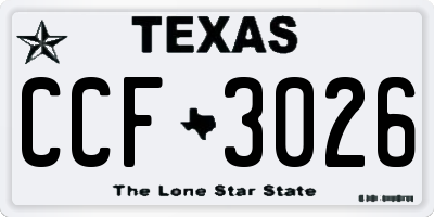 TX license plate CCF3026
