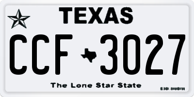 TX license plate CCF3027