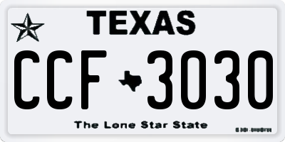 TX license plate CCF3030