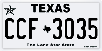 TX license plate CCF3035