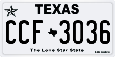 TX license plate CCF3036