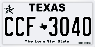 TX license plate CCF3040