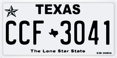 TX license plate CCF3041