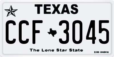TX license plate CCF3045
