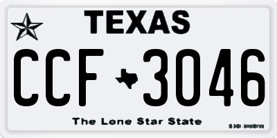 TX license plate CCF3046