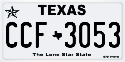 TX license plate CCF3053