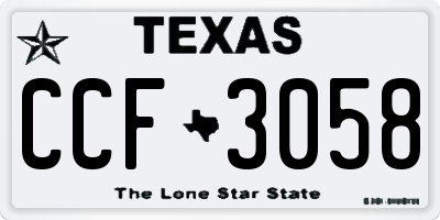 TX license plate CCF3058