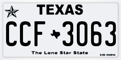 TX license plate CCF3063