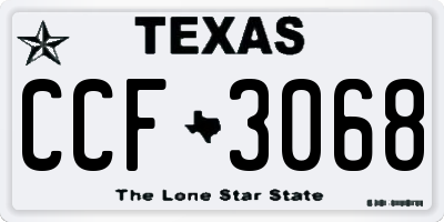 TX license plate CCF3068