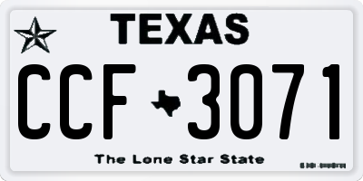TX license plate CCF3071