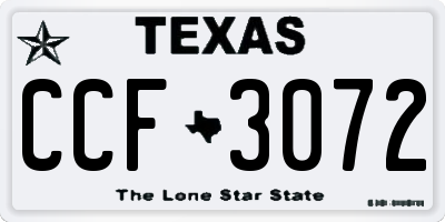 TX license plate CCF3072