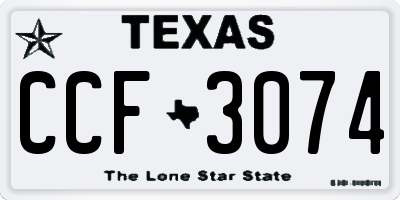 TX license plate CCF3074