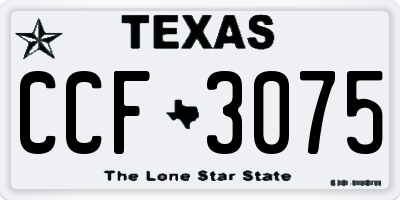 TX license plate CCF3075