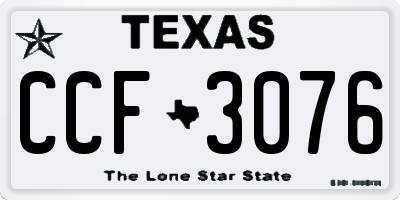 TX license plate CCF3076