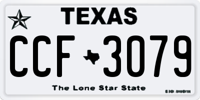 TX license plate CCF3079