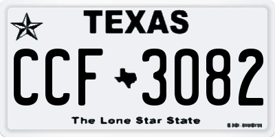 TX license plate CCF3082