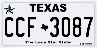TX license plate CCF3087