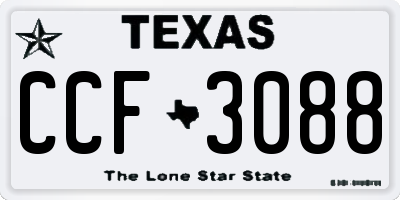 TX license plate CCF3088