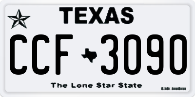TX license plate CCF3090
