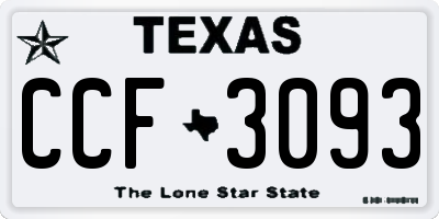TX license plate CCF3093