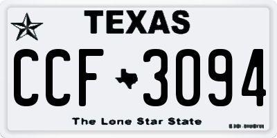 TX license plate CCF3094