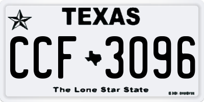 TX license plate CCF3096