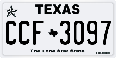 TX license plate CCF3097