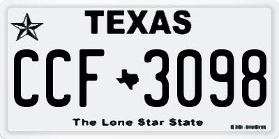 TX license plate CCF3098