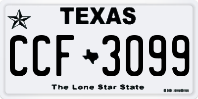 TX license plate CCF3099