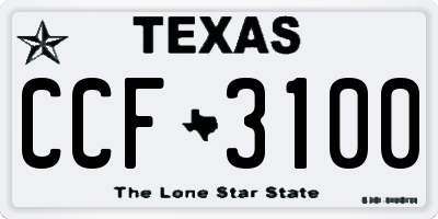 TX license plate CCF3100
