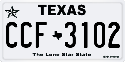 TX license plate CCF3102